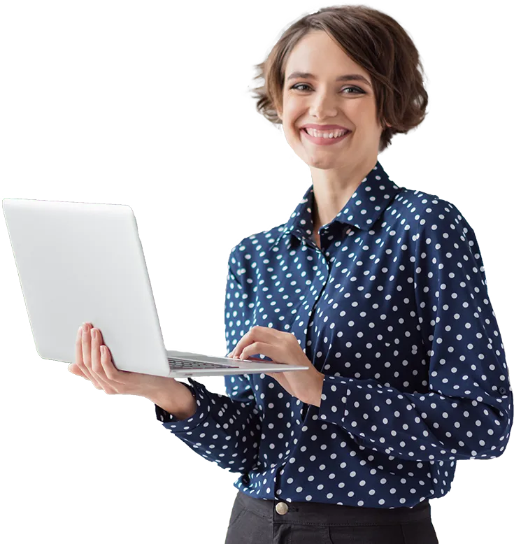 Frau mit Laptop